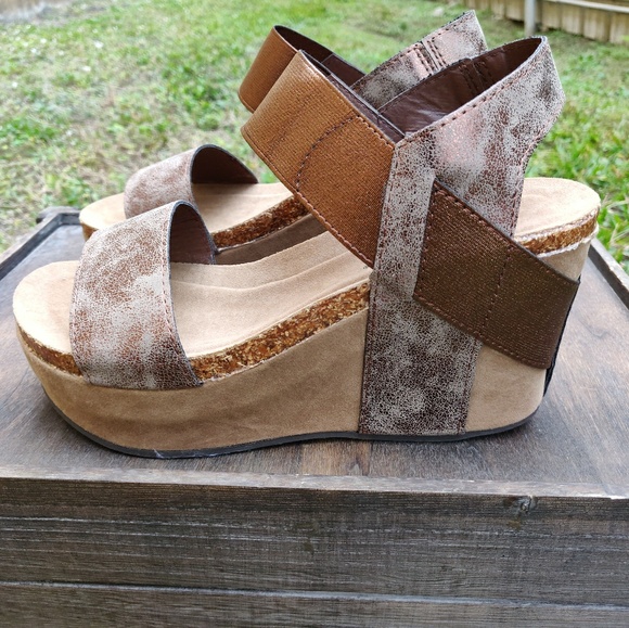 Spring High Wedge Rustic Brown SIZE 10 RESTOCK - Picture 2 of 7